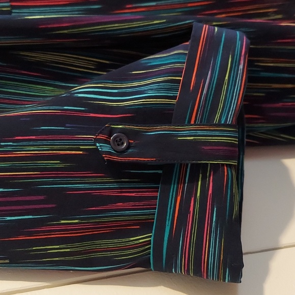 Maggie Barnes for Catherines Colorful Striped Buttoned Shirt Size 3X 26W/28W - Picture 10 of 16